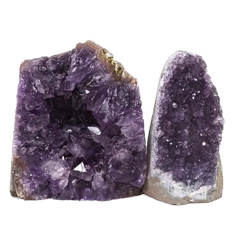 2.42kg Amethyst Crystal Geode Specimen Set 2 Pieces DN383 3 Amethyst Polished Crystal Geode Specimen Set 2 Pieces DN383 | Himalayan Salt Factory