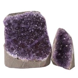 Amethyst Polished Crystal Geode Specimen Set 2 Pieces DN384 | Himalayan Salt Factory