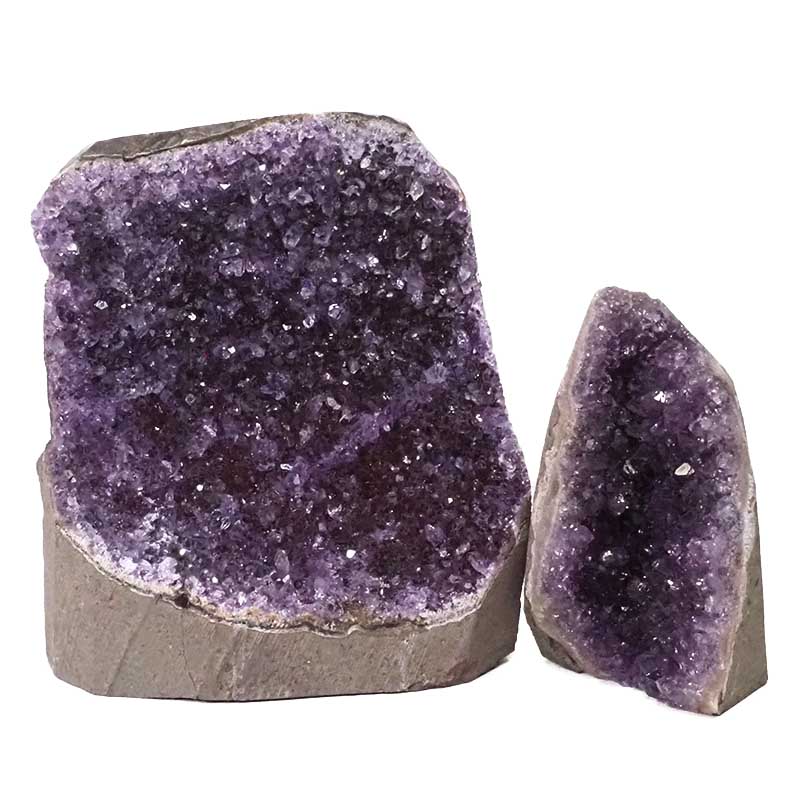 2.25kg Amethyst Crystal Geode Specimen Set 2 Pieces DN384 3 Amethyst Polished Crystal Geode Specimen Set 2 Pieces DN384 | Himalayan Salt Factory
