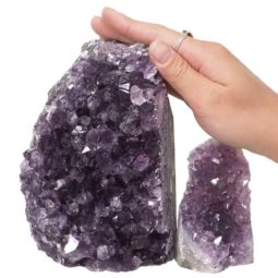 Amethyst Polished Crystal Geode Specimen Set 2 Pieces DN385 | Himalayan Salt Factory