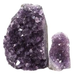 Amethyst Polished Crystal Geode Specimen Set 2 Pieces DN385 | Himalayan Salt Factory
