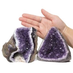 1.99kg Amethyst Polished Crystal Geode Specimen Set 2 Pieces DN428 5 Amethyst Polished Crystal Geode Specimen Set 2 Pieces DN428 | Himalayan Salt Factory