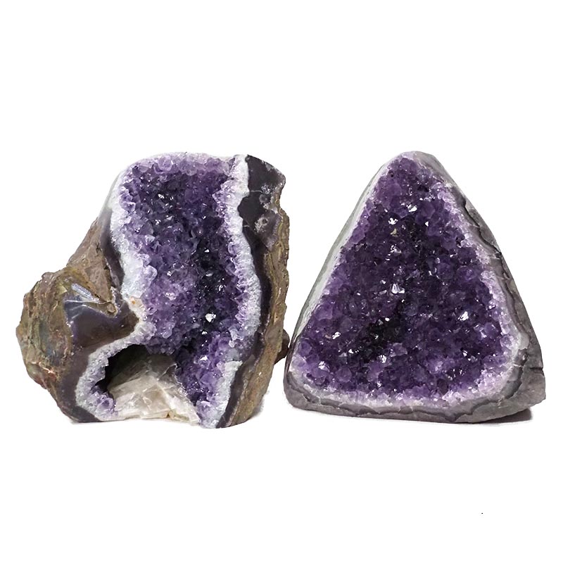 1.99kg Amethyst Polished Crystal Geode Specimen Set 2 Pieces DN428 3 Amethyst Polished Crystal Geode Specimen Set 2 Pieces DN428 | Himalayan Salt Factory