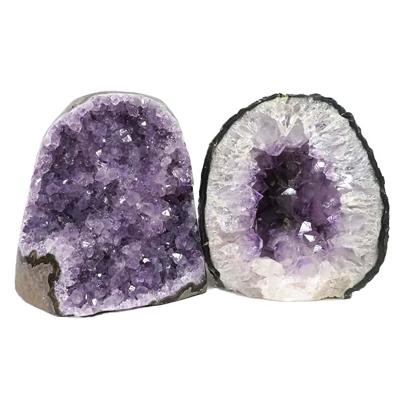 1.95kg Amethyst Polished Crystal Geode Specimen Set 2 Pieces DN429 3 Amethyst Polished Crystal Geode Specimen Set 2 Pieces DN429 | Himalayan Salt Factory