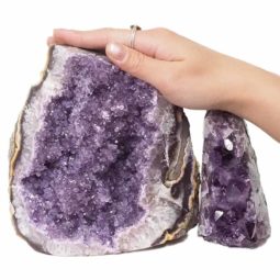2.59kg Amethyst Polished Crystal Geode Specimen Set 2 Pieces DN431 5 Amethyst Polished Crystal Geode Specimen Set 2 Pieces DN431 | Himalayan Salt Factory