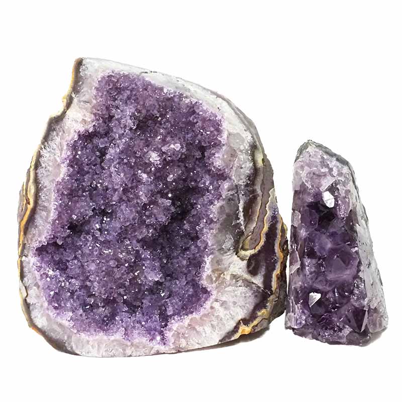 2.59kg Amethyst Polished Crystal Geode Specimen Set 2 Pieces DN431 3 Amethyst Polished Crystal Geode Specimen Set 2 Pieces DN431 | Himalayan Salt Factory