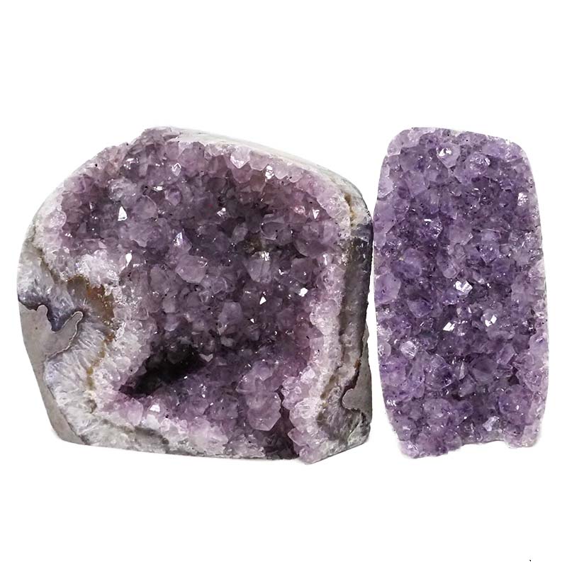 2.46kg Amethyst Polished Crystal Geode Specimen Set 2 Pieces DN432 3 Amethyst Polished Crystal Geode Specimen Set 2 Pieces DN432 | Himalayan Salt Factory
