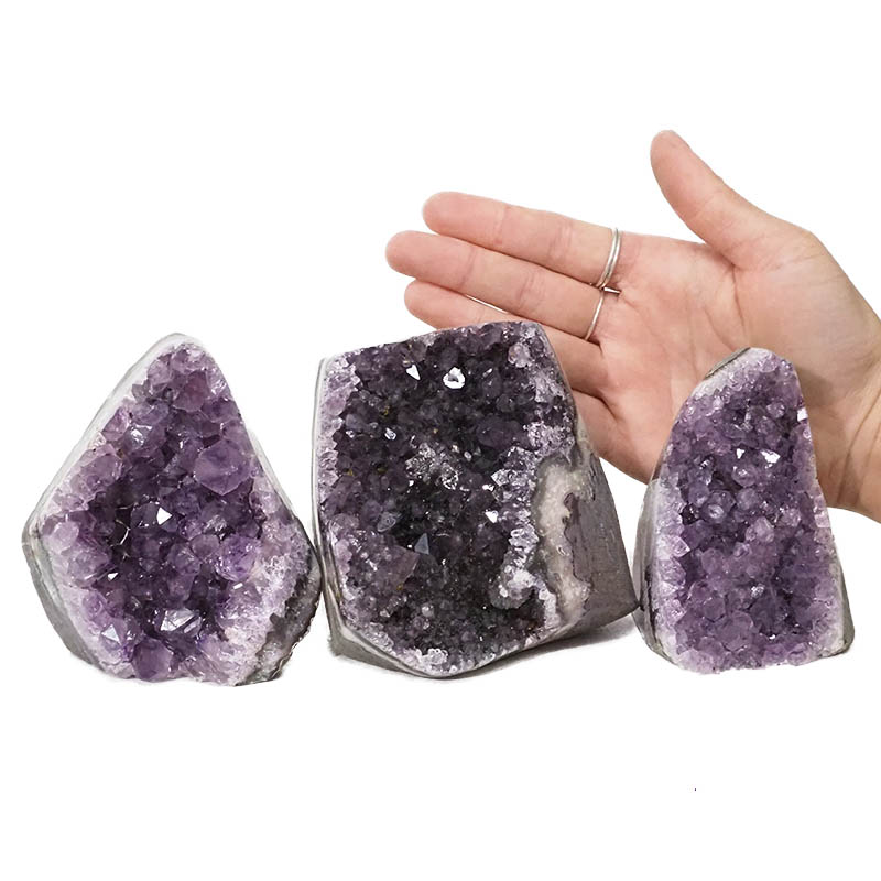 1.99kg Amethyst Polished Crystal Geode Specimen Set 3 Pieces DN436 4 Amethyst Polished Crystal Geode Specimen Set 2 Pieces DN436 | Himalayan Salt Factory