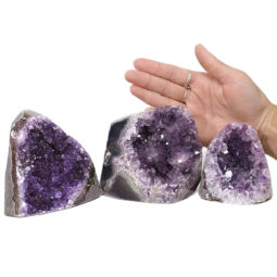 Amethyst Polished Crystal Geode Specimen Set 2 Pieces DN437 | Himalayan Salt Factory