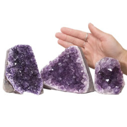 Amethyst Polished Crystal Geode Specimen Set 2 Pieces DN438 | Himalayan Salt Factory