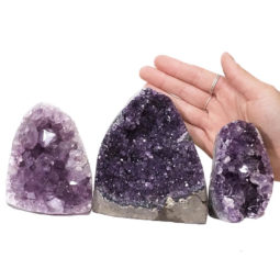 Amethyst Polished Crystal Geode Specimen Set 2 Pieces DN439 | Himalayan Salt Factory