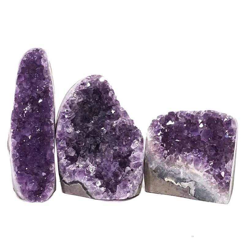 1.79kg Amethyst Polished Crystal Geode Specimen Set 3 Pieces DN412 3 Amethyst Polished Crystal Geode Specimen Set 3 Pieces DN412 | Himalayan Salt Factory
