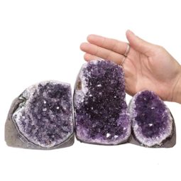 1.99kg Amethyst Polished Crystal Geode Specimen Set 3 Pieces DN414 5 Amethyst Polished Crystal Geode Specimen Set 3 Pieces DN414 | Himalayan Salt Factory