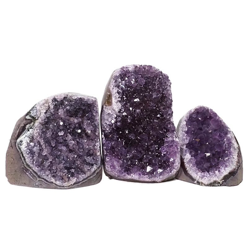 1.99kg Amethyst Polished Crystal Geode Specimen Set 3 Pieces DN414 3 Amethyst Polished Crystal Geode Specimen Set 3 Pieces DN414 | Himalayan Salt Factory