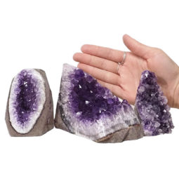 1.75kg Amethyst Polished Crystal Geode Specimen Set 3 Pieces DN417 5 Amethyst Polished Crystal Geode Specimen Set 3 Pieces DN417 | Himalayan Salt Factory