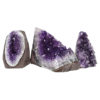Amethyst Polished Crystal Geode Specimen Set 3 Pieces DN417 | Himalayan Salt Factory