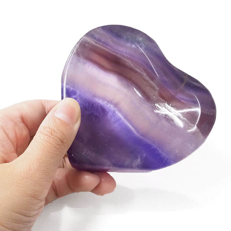 Natural Rainbow Fluorite Heart Bowl S972 5 Natural Rainbow Fluorite Heart Bowl S972 | Himalayan Salt Factory