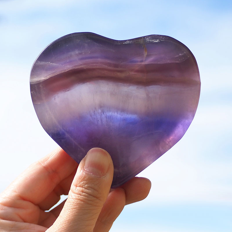 Natural Rainbow Fluorite Heart Bowl S972 4 Natural Rainbow Fluorite Heart Bowl S972 | Himalayan Salt Factory