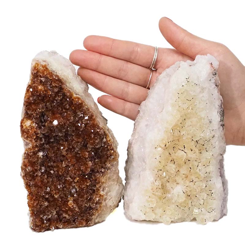 1.80kg Citrine Crystal Geode Specimen Set 2 Pieces DN441 4 Citrine Crystal Geode Specimen Set 2 Pieces DN441 | Himalayan Salt Factory