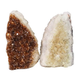 Citrine Crystal Geode Specimen Set 2 Pieces DN441 | Himalayan Salt Factory