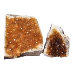 Citrine Crystal Geode Specimen Set 2 Pieces DN442 | Himalayan Salt Factory