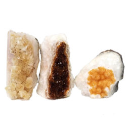 Citrine Crystal Geode Specimen Set 3 Pieces DN446 | Himalayan Salt Factory