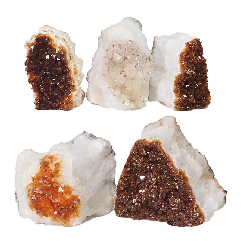 2.06kg Citrine Mini Cluster Specimen Set 5 Pieces N624 3 Citrine Mini Cluster Specimen Set N624 | Himalayan Salt Factory