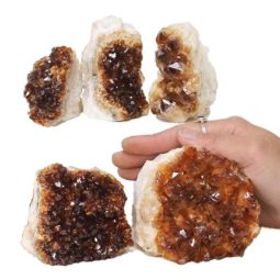 1.89kg Citrine Mini Cluster Specimen Set 5 Pieces N626 5 Citrine Mini Cluster Specimen Set N626 | Himalayan Salt Factory