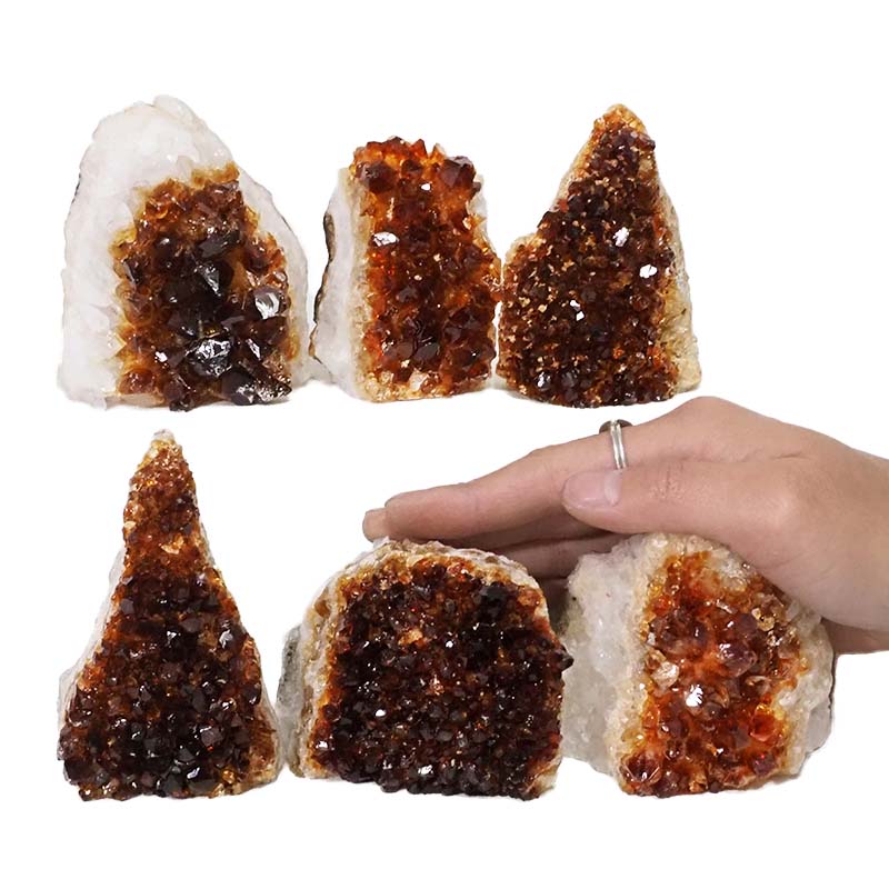 1.90kg Citrine Mini Cluster Specimen Set 6 Pieces N631 4 Citrine Mini Cluster Specimen Set N631 | Himalayan Salt Factory