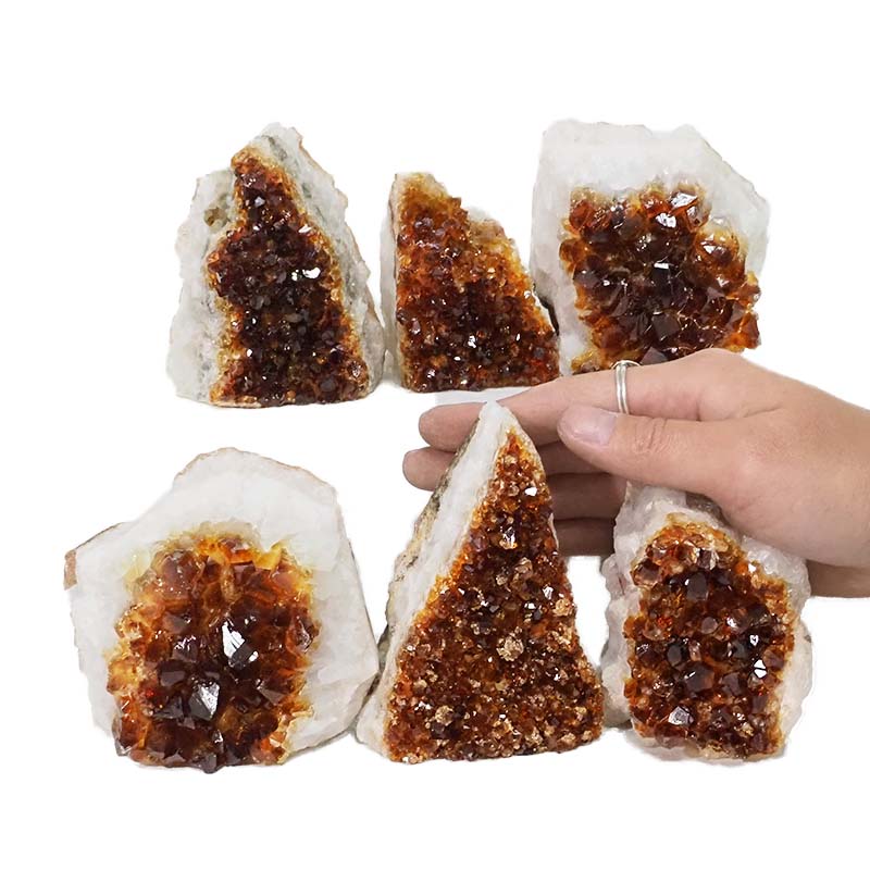 1.90kg Citrine Mini Cluster Specimen Set 6 Pieces N635 4 Citrine Mini Cluster Specimen Set N635 | Himalayan Salt Factory