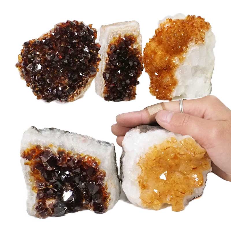 1.75kg Citrine Mini Cluster Specimen Set 5 Pieces N638 4 Citrine Mini Cluster Specimen Set N638 | Himalayan Salt Factory