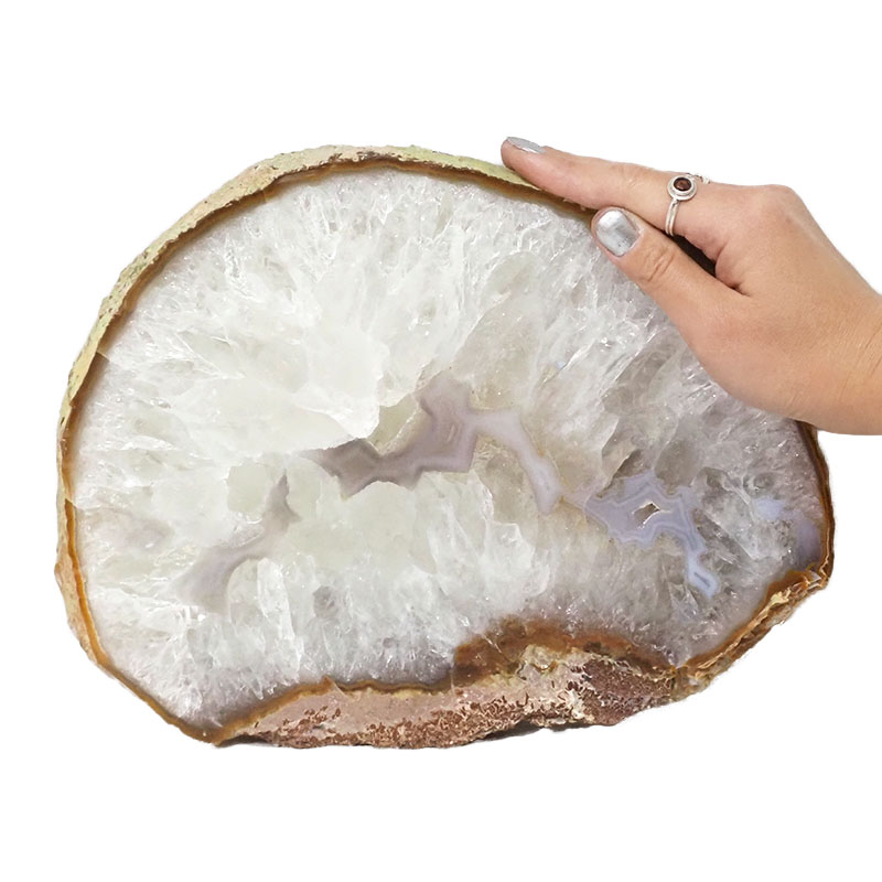 2.39kg Natural Agate Polished Slab Plate DN497 4 Natural Agate Polished Slab Plate DN497 | Himalayan Salt Factory
