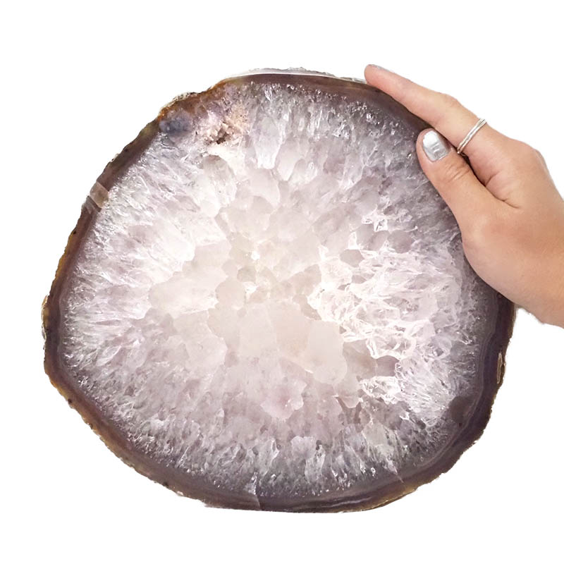 2.20kg Natural Agate Polished Slab Plate DN500 4 Natural Agate Polished Slab Plate DN500 | Himalayan Salt Factory