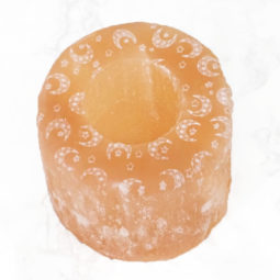 Orange Selenite Natural Shaped Engraved Tealight Holder | Himalayan Salt Factory