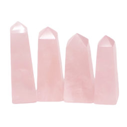 Rose Quartz Obelisk Set 4 - Small | Himalayan Salt Factory
