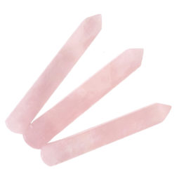 Rose Quartz Quartz Wand Set 3 (12-18cm) | Himalayan Salt Factory