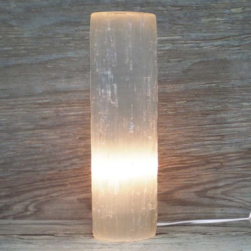 Selenite Cylinder Lamp 30cm | Himalayan Salt Factory