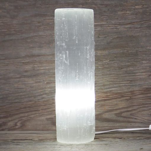 Selenite Cylinder Lamp 30cm | Himalayan Salt Factory