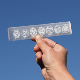 Selenite Flat Engraved Slab | Himalayan Salt Factory