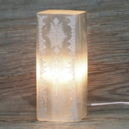 Selenite Rectangle Engraved Lamp | Himalayan Salt Factory