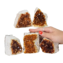 1.85kg Citrine Mini Cluster Specimen Set 5 Pieces N677 5 Citrine Mini Cluster Specimen Set N677 | Himalayan Salt Factory