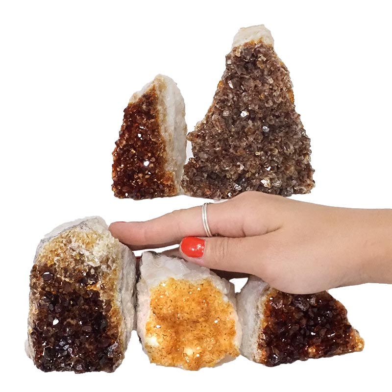 1.78kg Citrine Mini Cluster Specimen Set 5 Pieces N678 4 Citrine Mini Cluster Specimen Set N678 | Himalayan Salt Factory