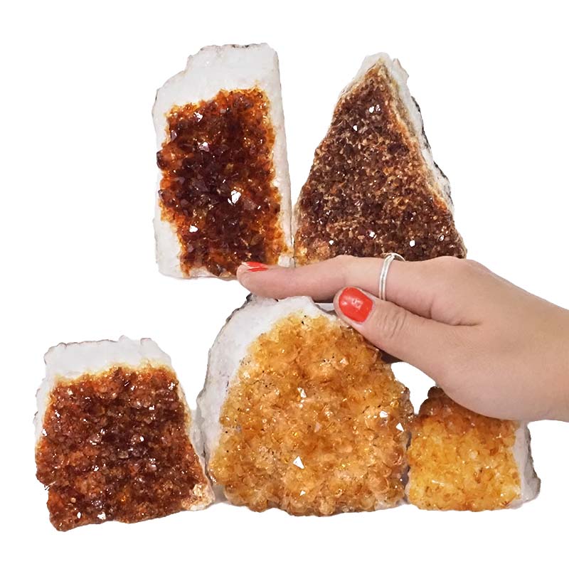 1.90kg Citrine Mini Cluster Specimen Set 5 Pieces N679 4 Citrine Mini Cluster Specimen Set N679 | Himalayan Salt Factory