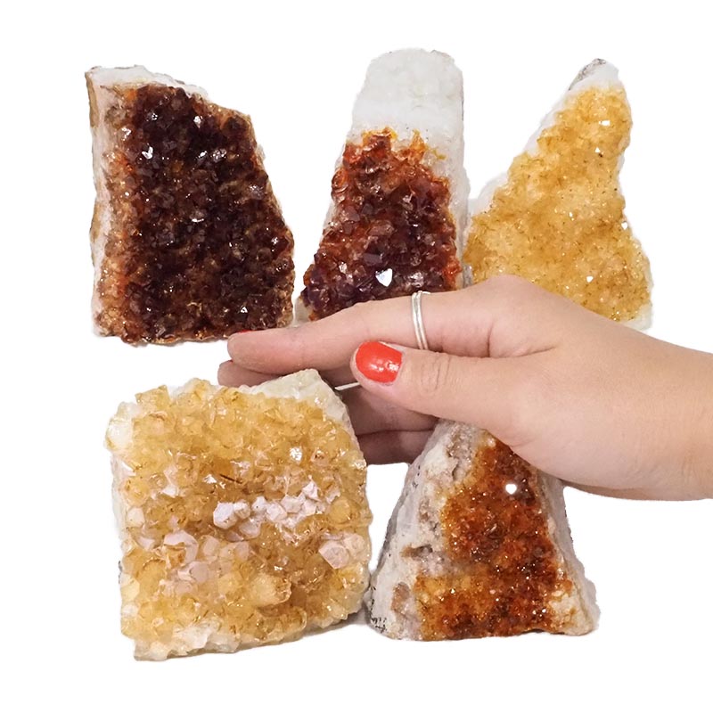 1.73kg Citrine Mini Cluster Specimen Set 5 Pieces N680 4 Citrine Mini Cluster Specimen Set N680 | Himalayan Salt Factory