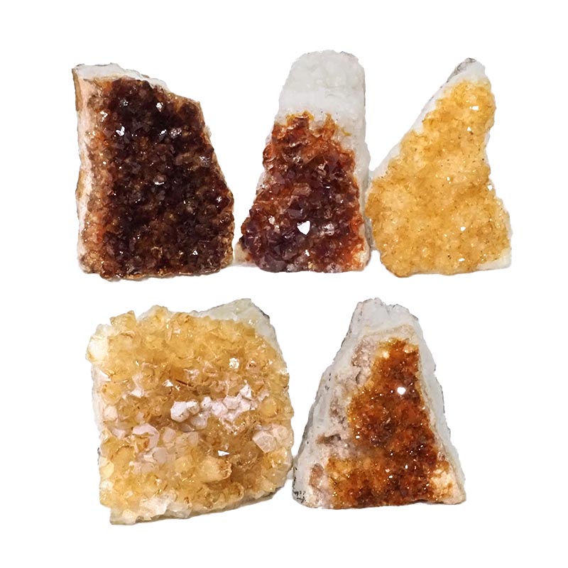 1.73kg Citrine Mini Cluster Specimen Set 5 Pieces N680 3 Citrine Mini Cluster Specimen Set N680 | Himalayan Salt Factory