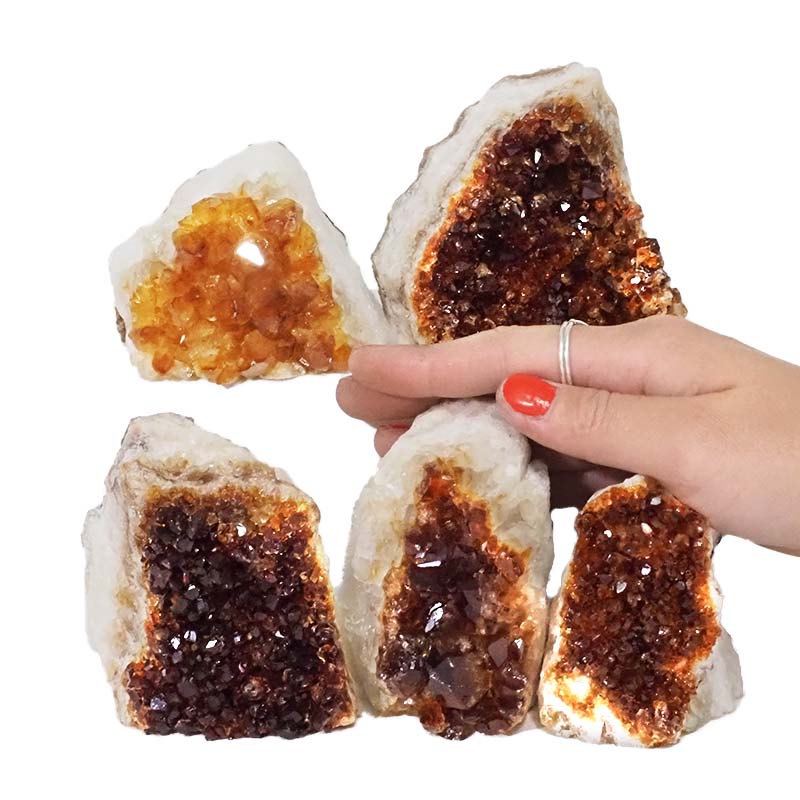 1.88kg Citrine Mini Cluster Specimen Set 5 Pieces N681 4 Citrine Mini Cluster Specimen Set N681 | Himalayan Salt Factory