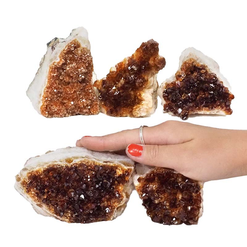 1.97kg Citrine Mini Cluster Specimen Set 5 Pieces N685 4 Citrine Mini Cluster Specimen Set N685 | Himalayan Salt Factory