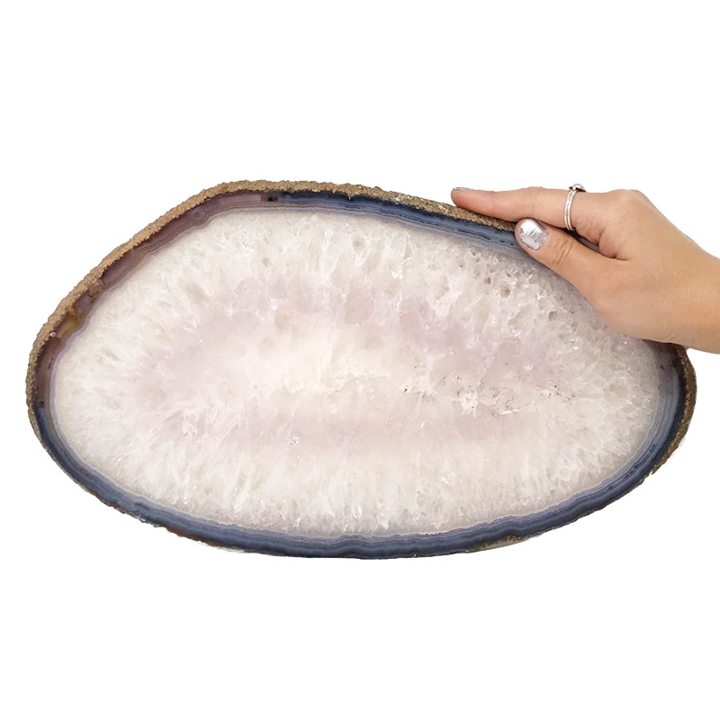 1.17kg Natural Agate Polished Slab Plate DN504 4 Natural Agate Polished Slab Plate DN504 | Himalayan Salt Factory
