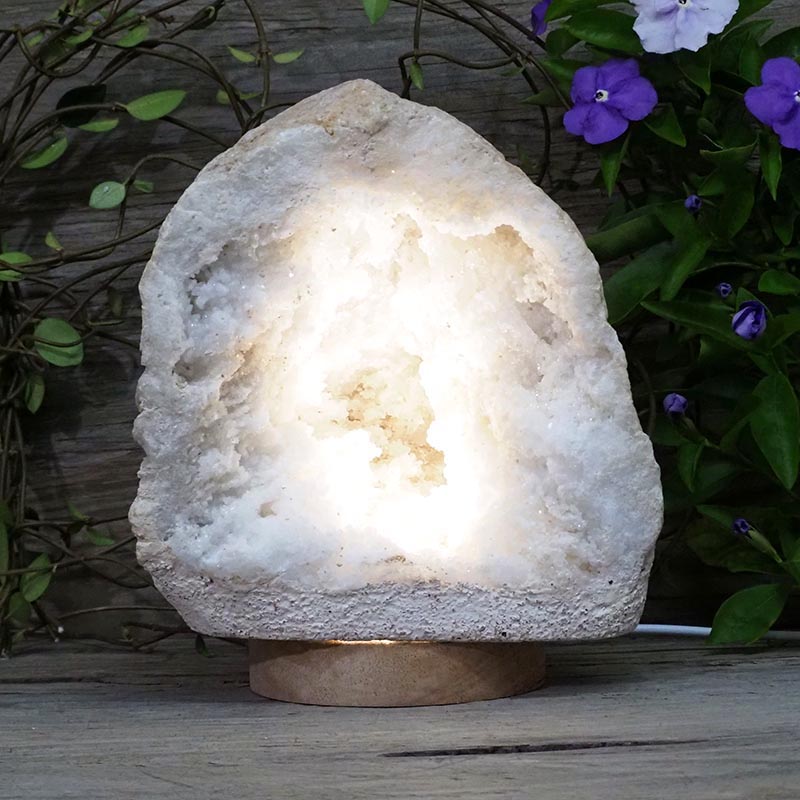 3.34kg Natural Calcite Geode Lamp with Large LED Light Base DS1026 3 Natural Calcite Geode Lamp with Large LED Light Base DS1026 | Himalayan Salt Factory