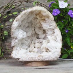 Natural Calcite Geode Lamp with Large LED Light Base DS1027 | Himalayan Salt Factory